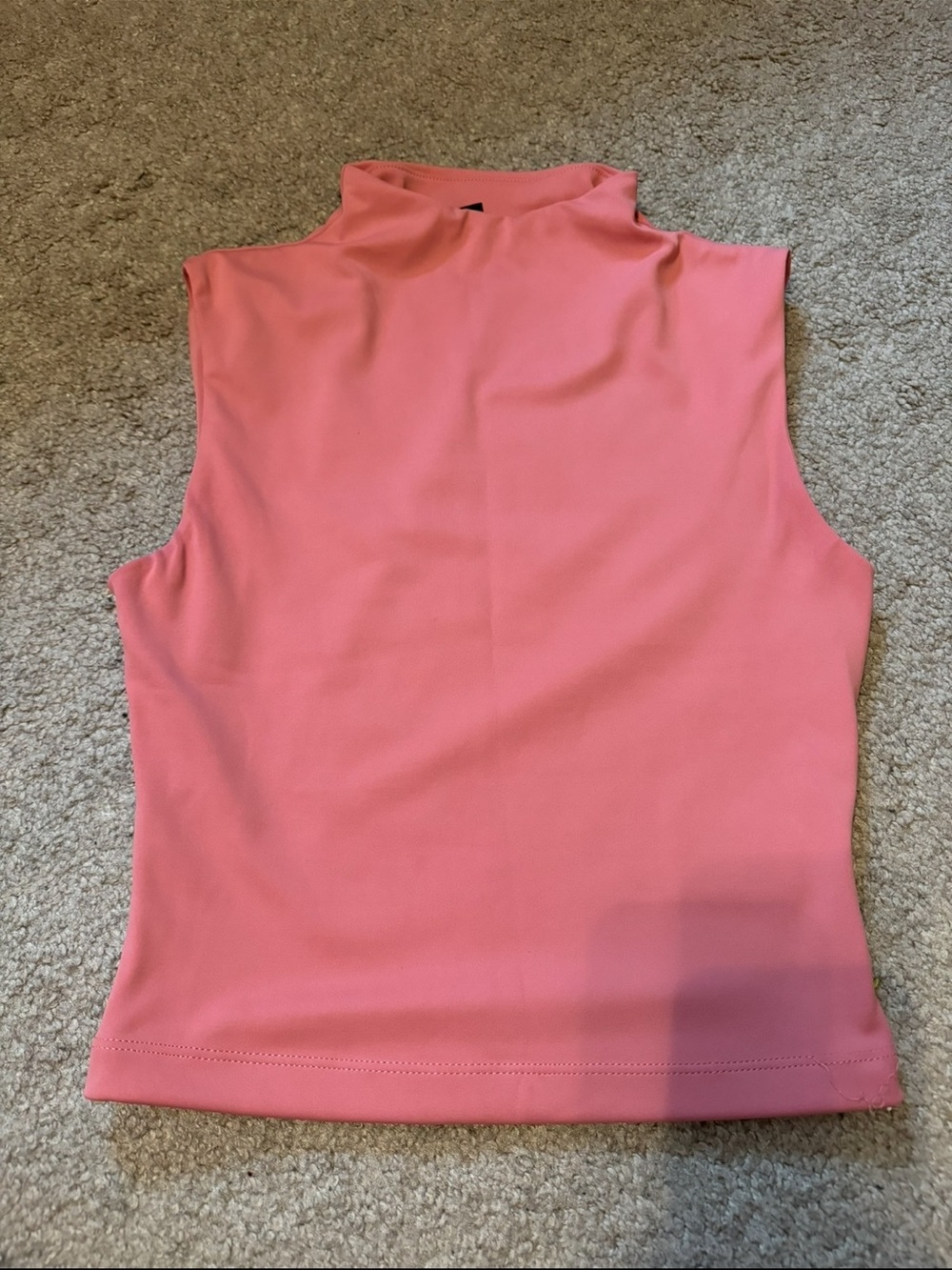 Express Mock Neck Sleeveless Tank Top - Coral size XS